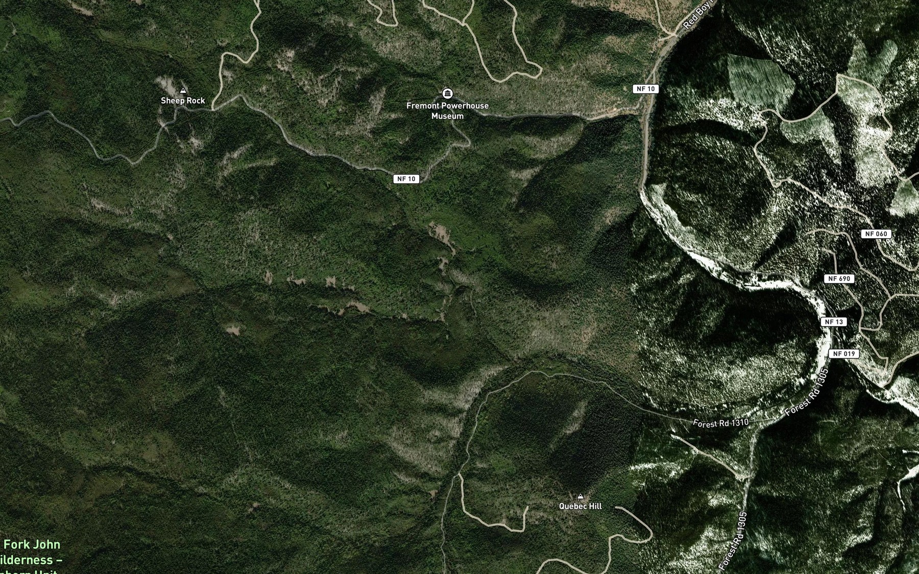 Satellite map of the North Fork Ruby Creek