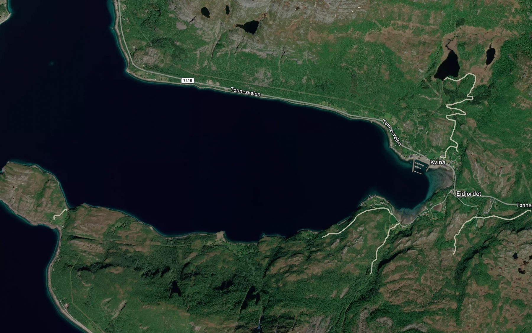 Satellite map of the Kvina
