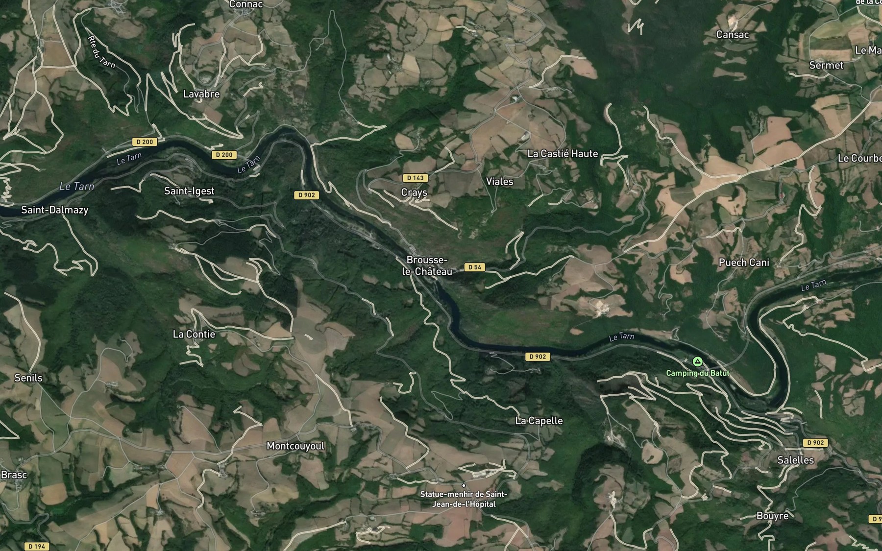 Satellite map of the Ruisseau Alrance