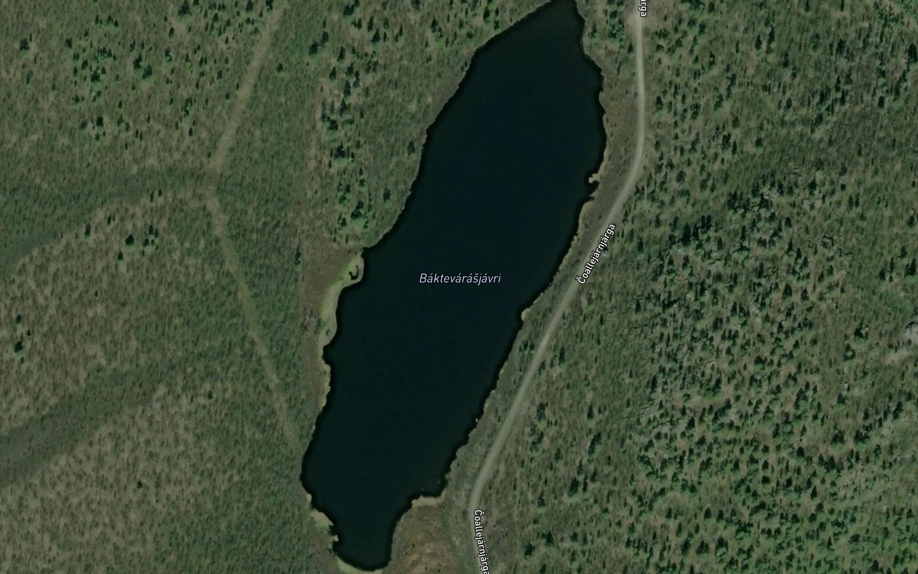 Satellite map of the Baktevarasjavri