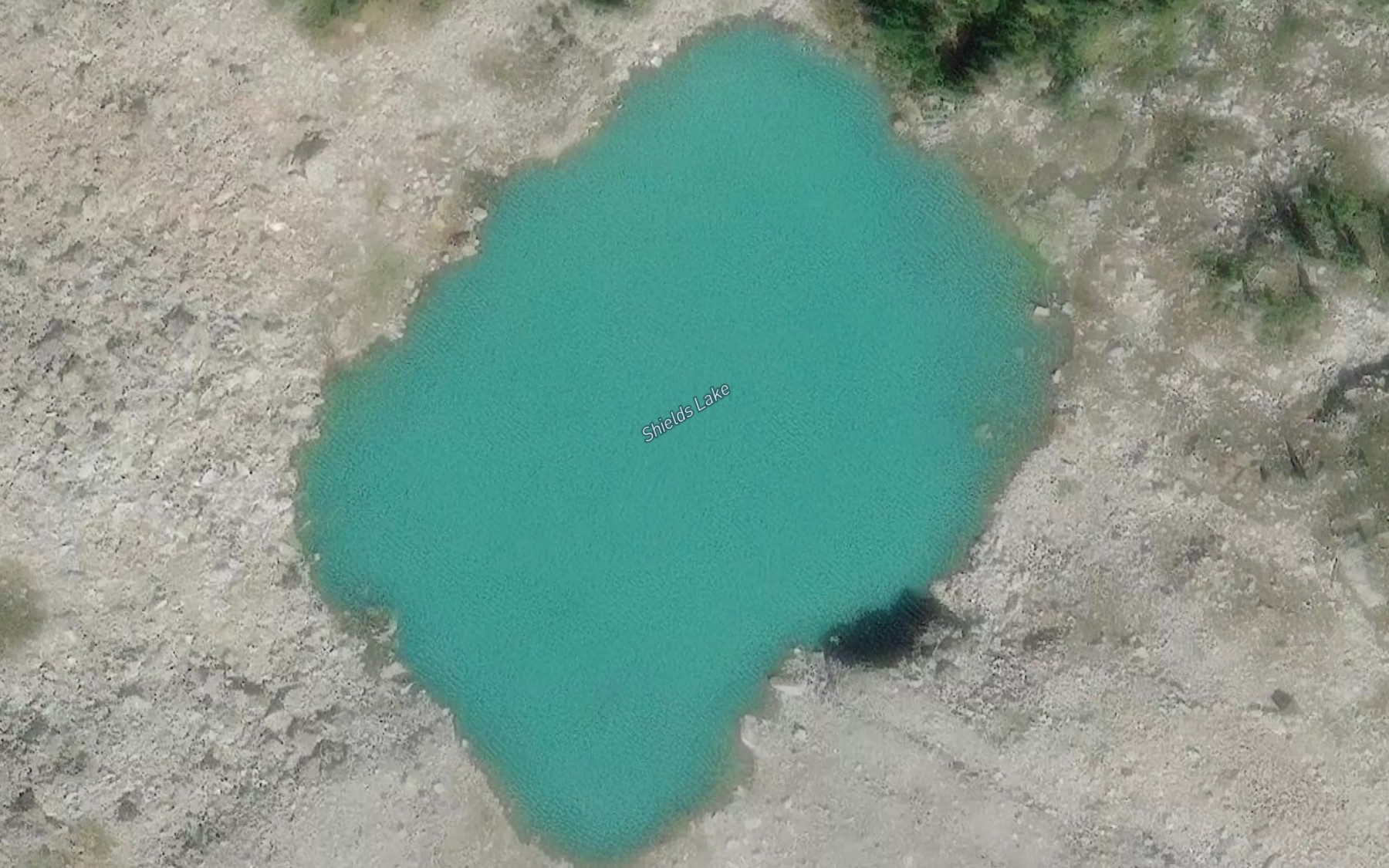 Satellite map of the Shields Lake