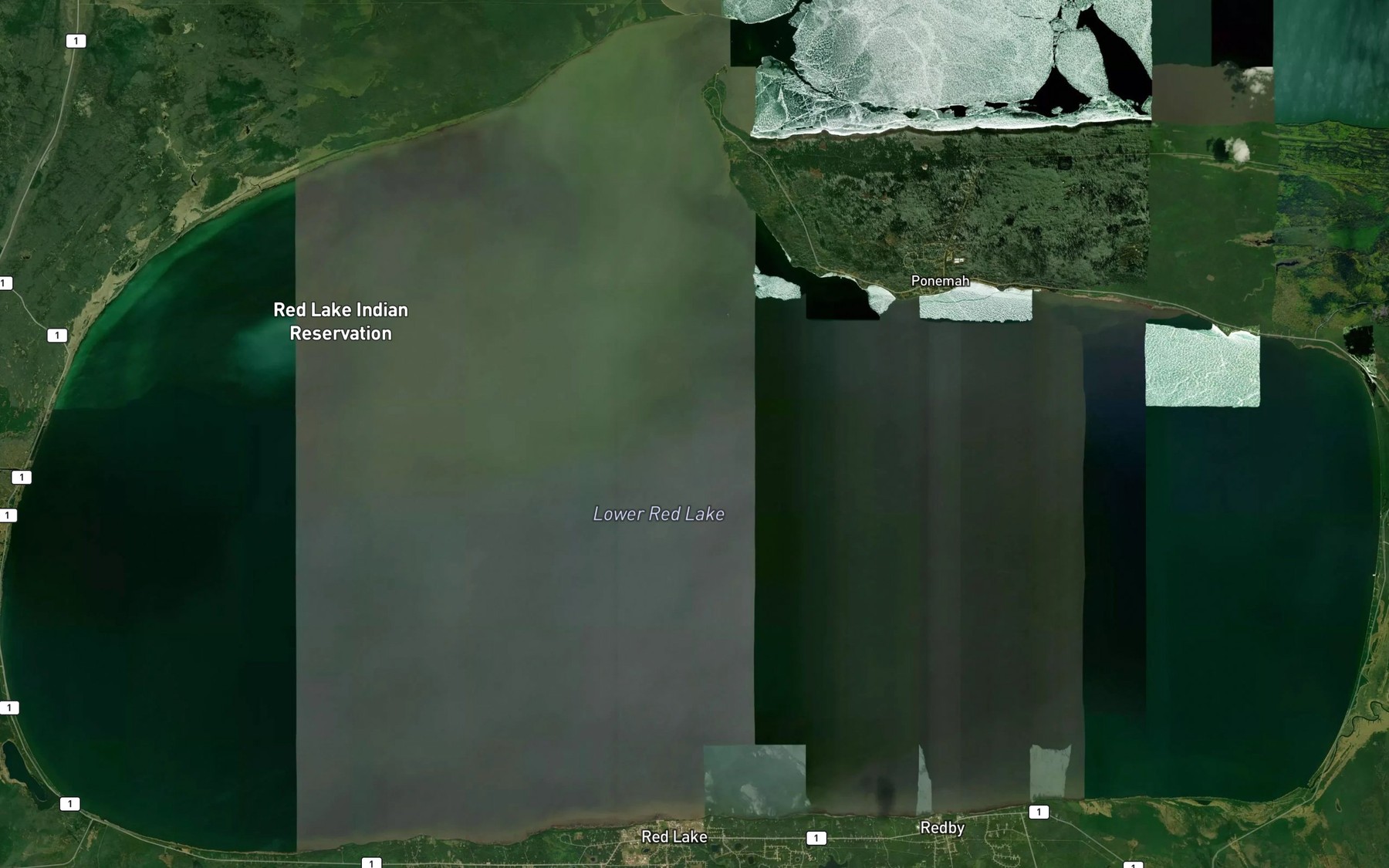 Satellite map of the Pike Creek
