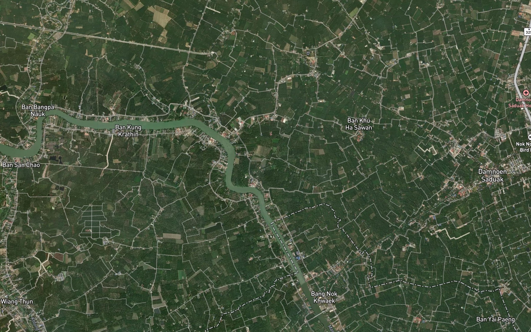 Satellite map of the Khlong Si Muen