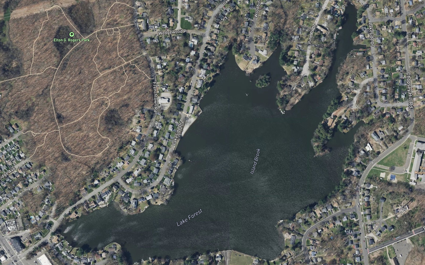 Satellite map of the Lake Forest