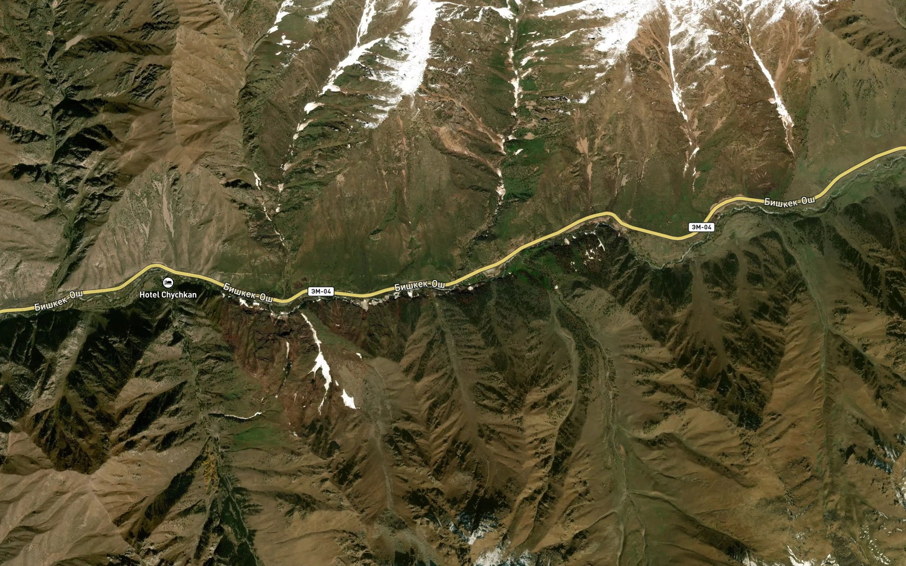 Satellite map of the Korumdysay