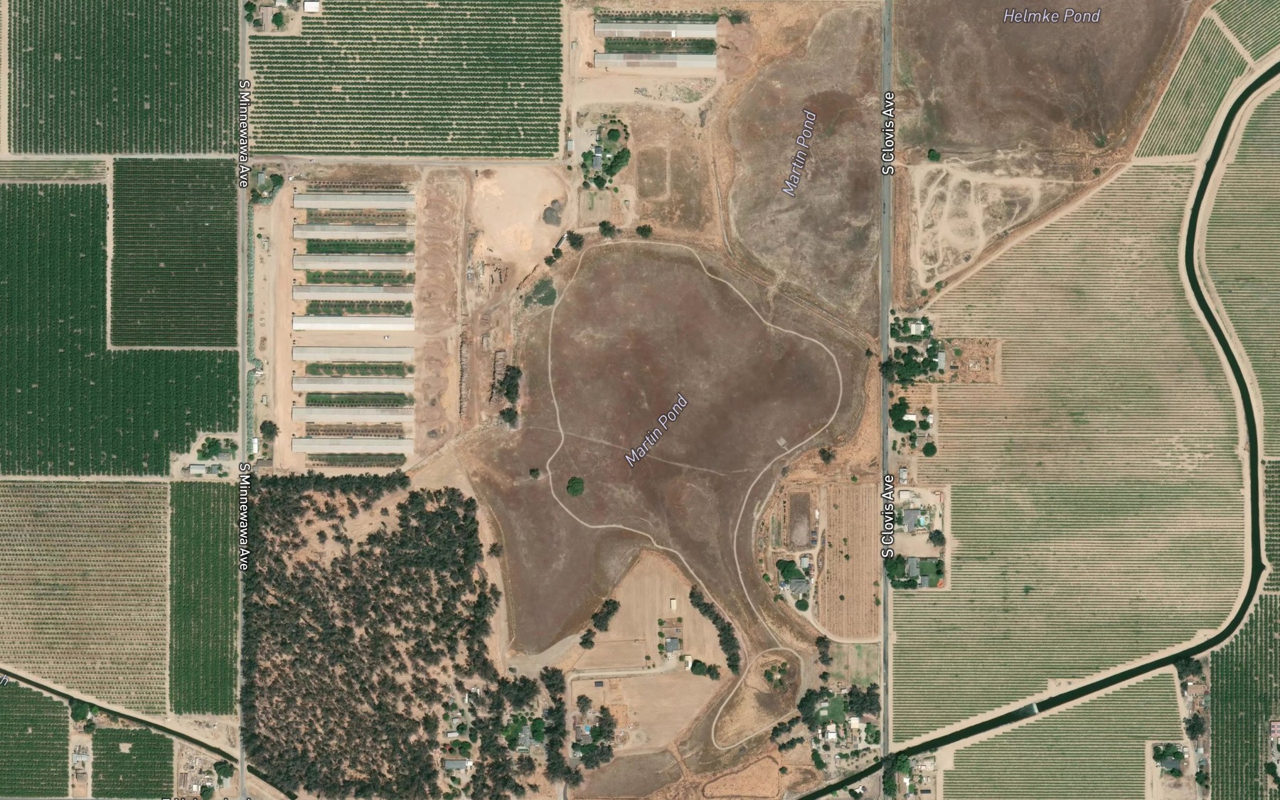 Satellite map of the Martin Pond