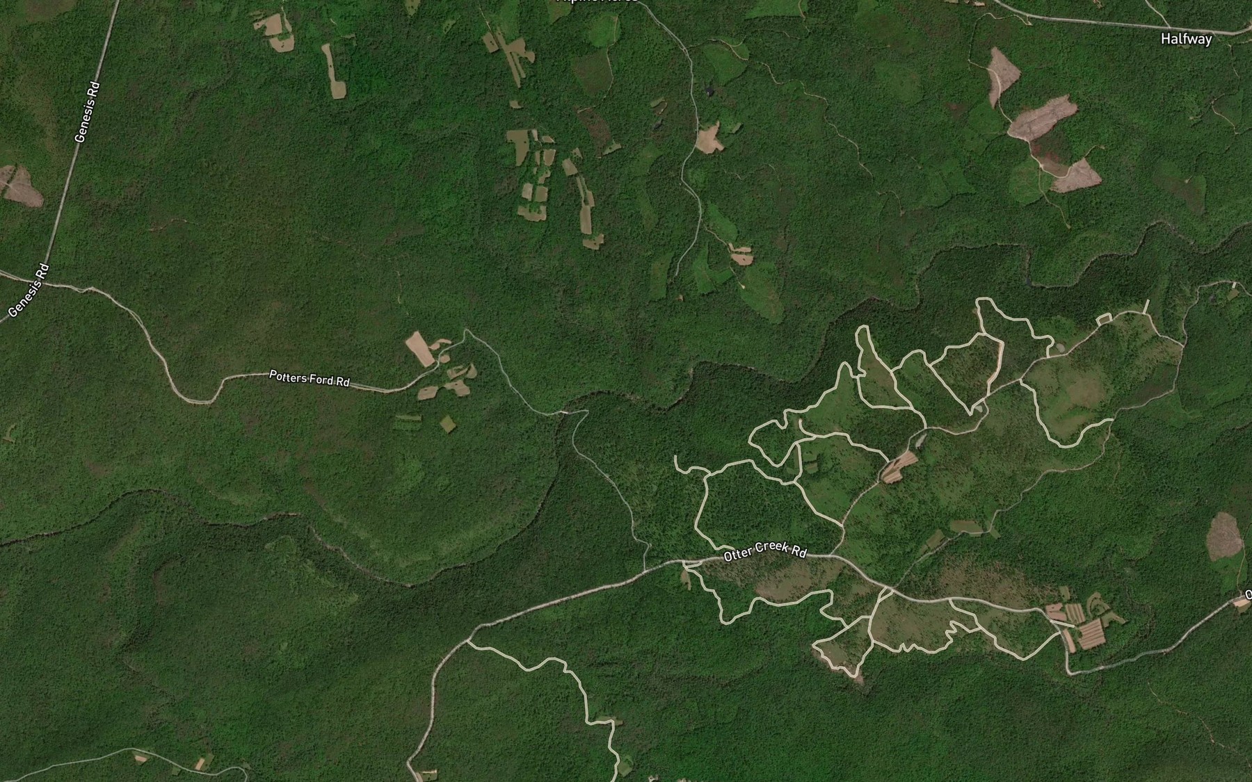 Satellite map of the Elmore Creek