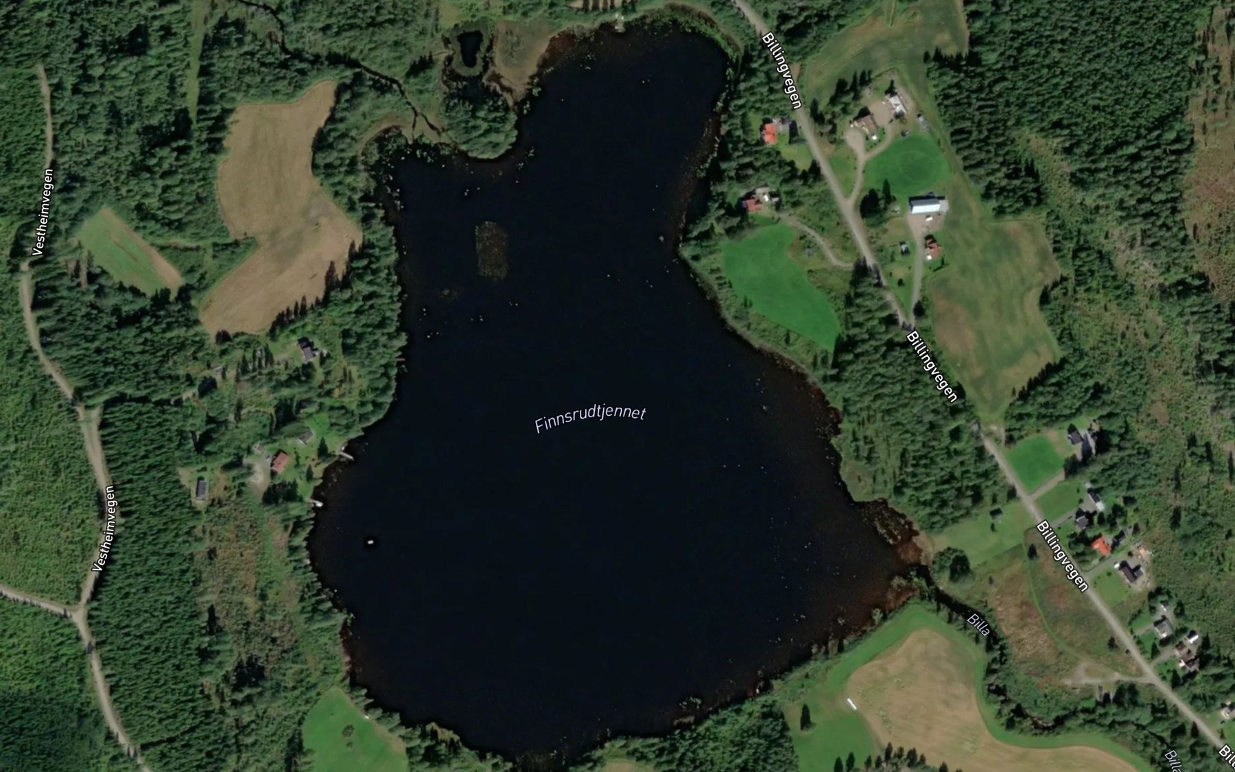 Satellite map of the Finnsrudtjernet