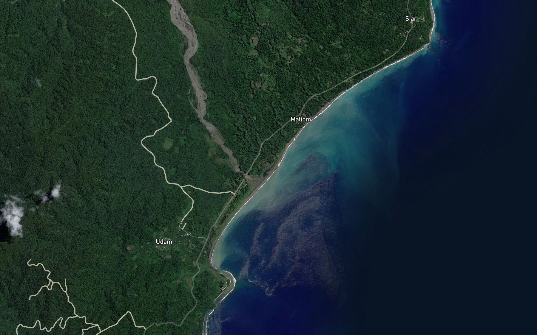 Satellite map of the Ran River