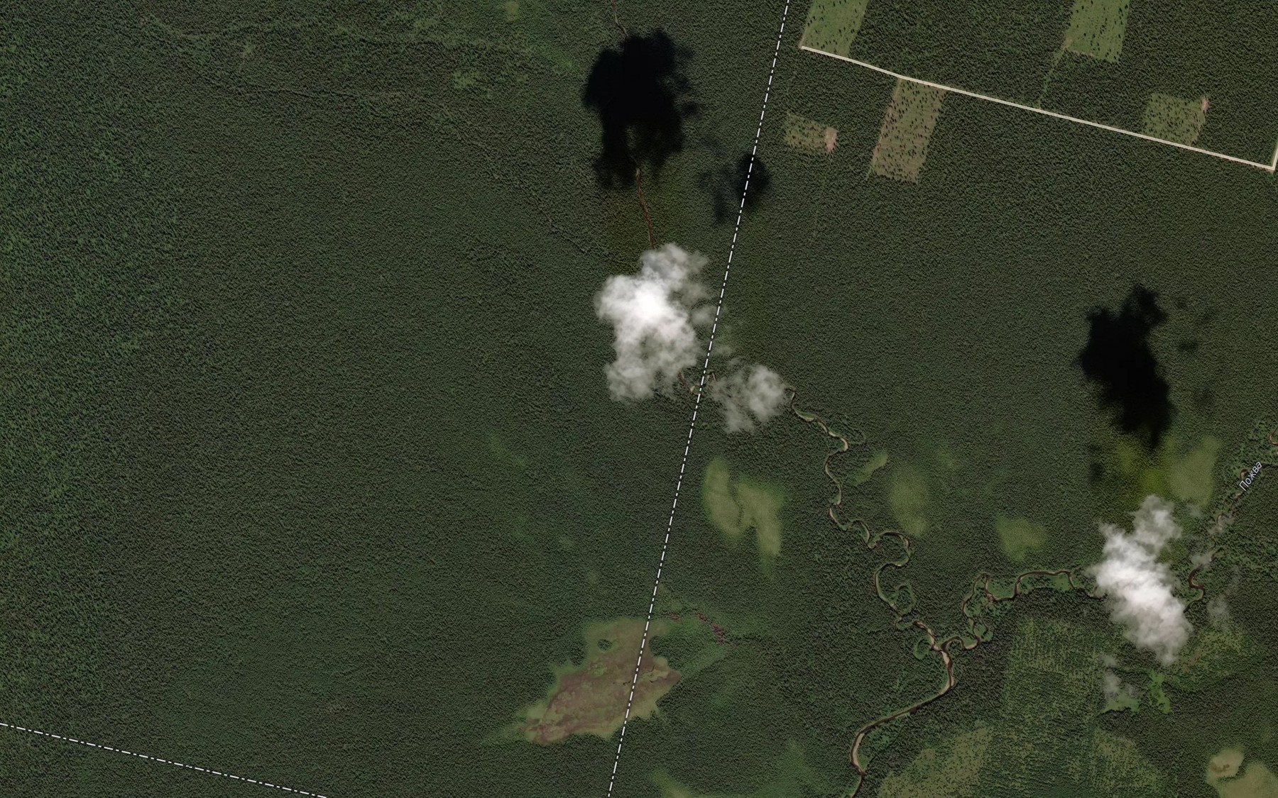 Satellite map of the Shirokaya