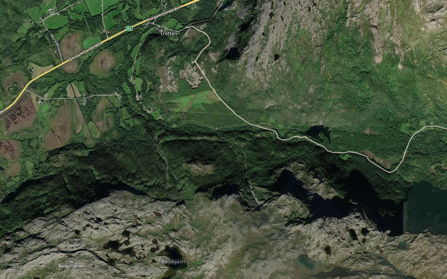 Satellite map of the Lulliselva