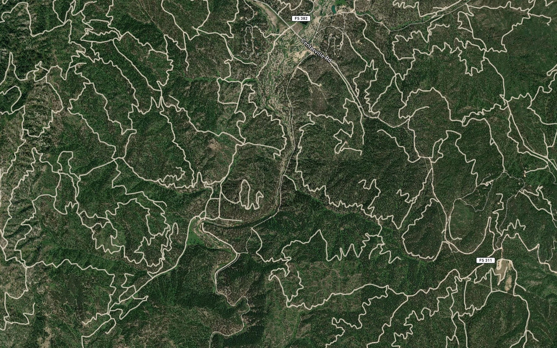 Satellite map of the Willow Creek