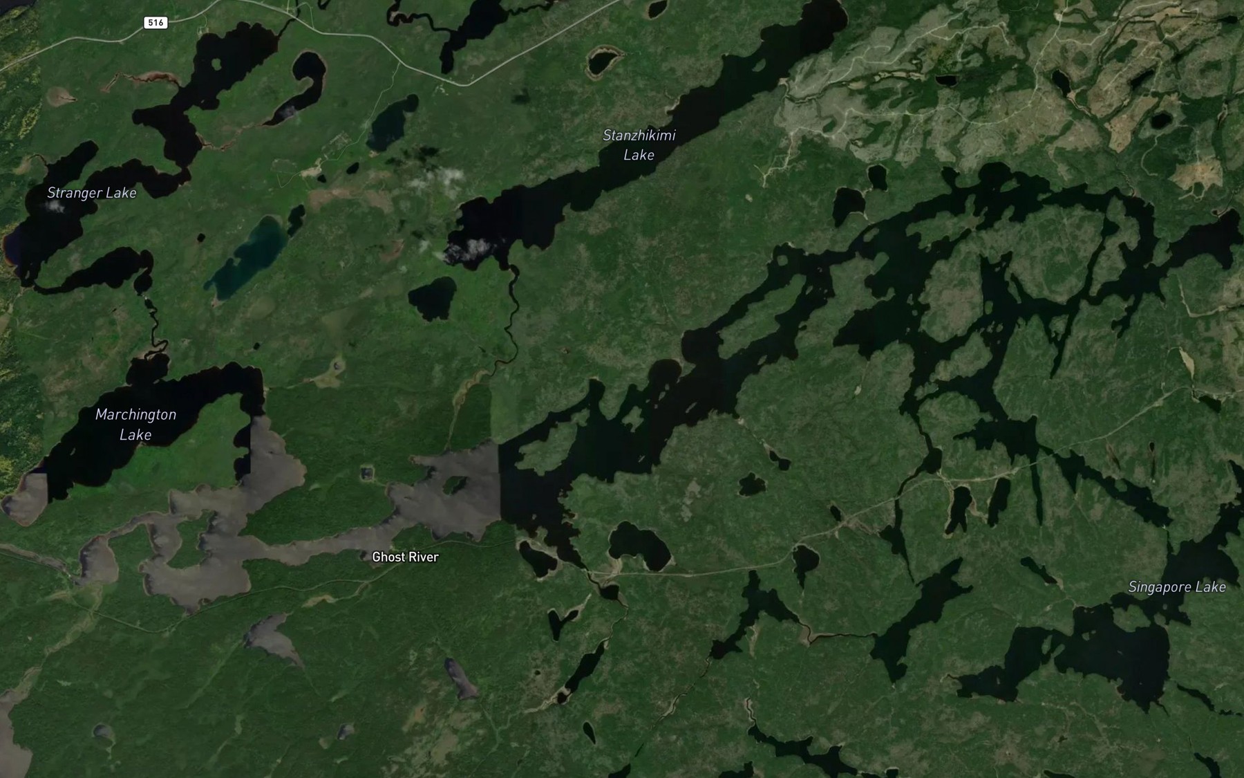 Satellite map of the Marchington Lake