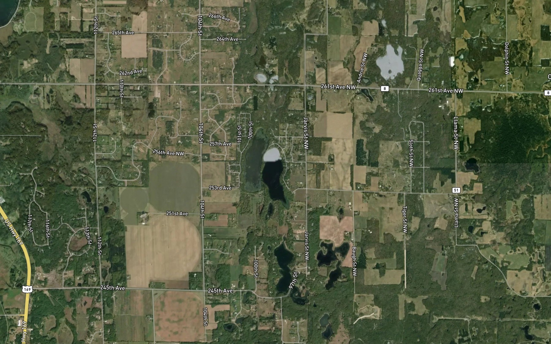Satellite map of the East Hunter Lake