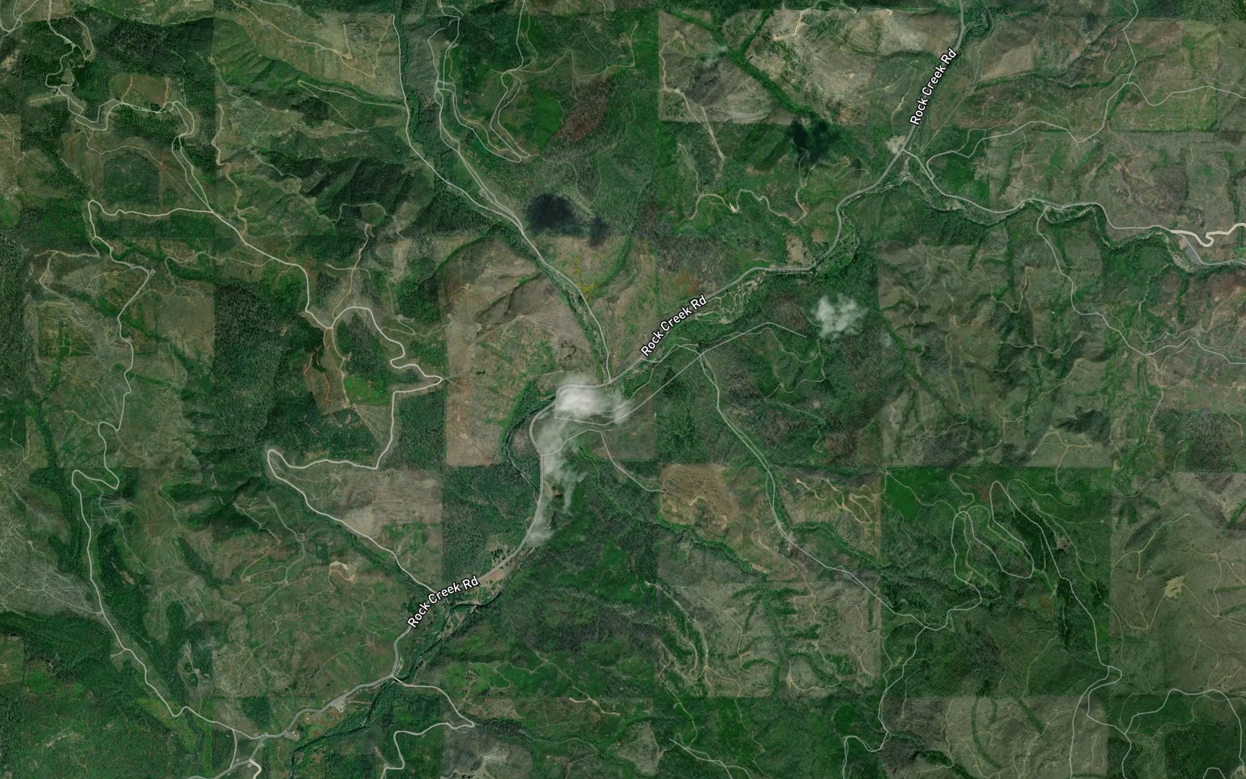 Satellite map of the Harrington Creek