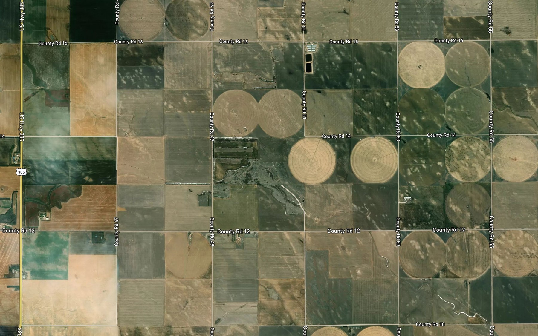 Satellite map of the Sand Creek Reservoir