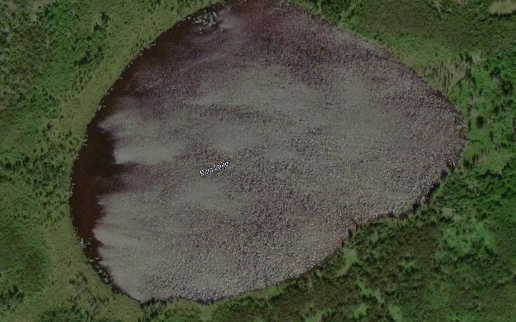 Satellite map of the Rain Lake