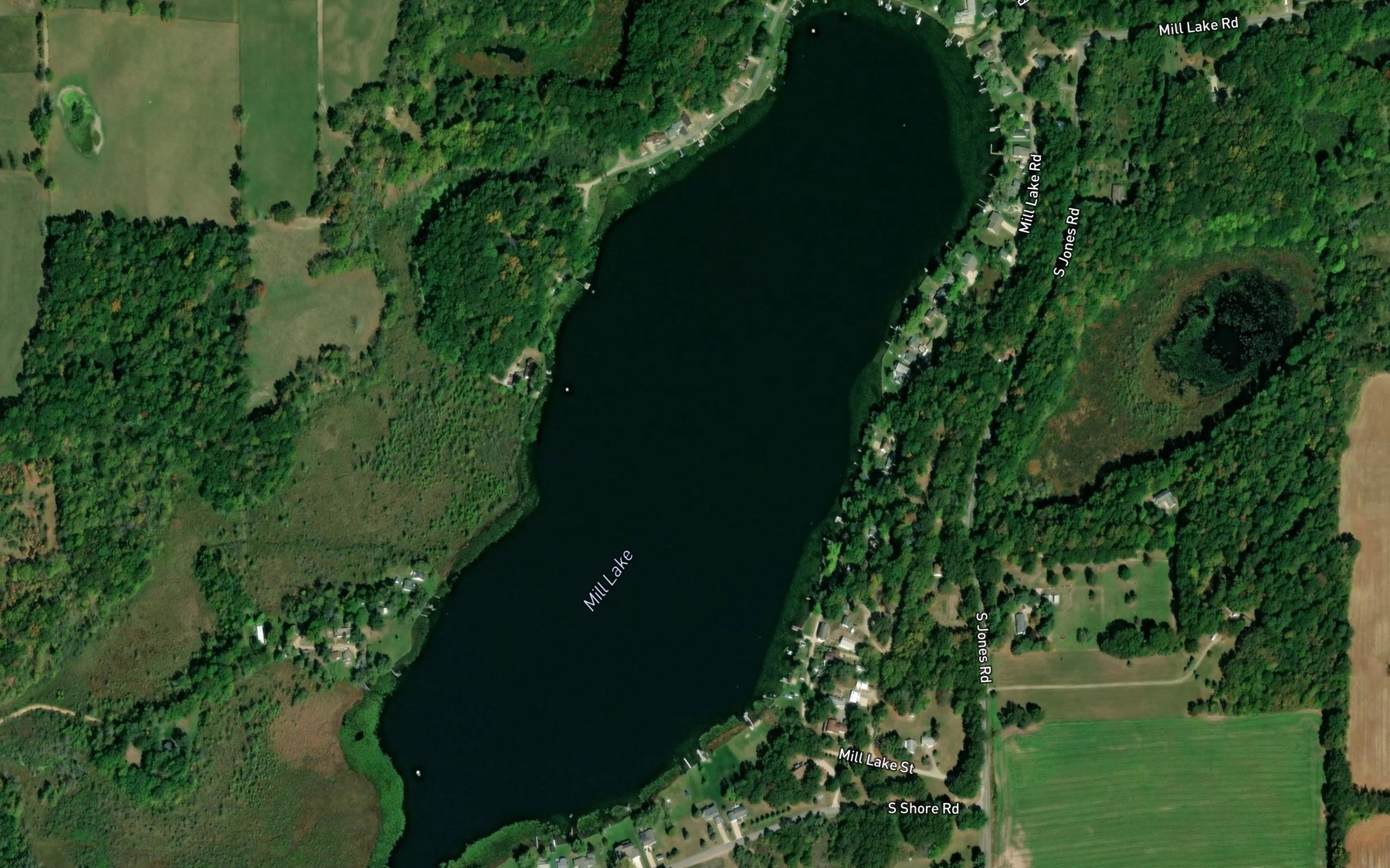 Satellite map of the Mill Lake