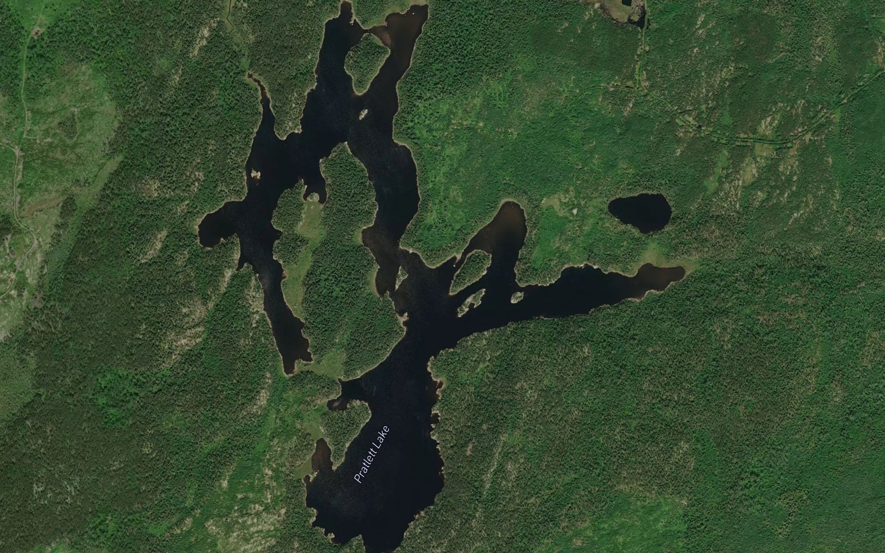 Satellite map of the Pratlett Lake
