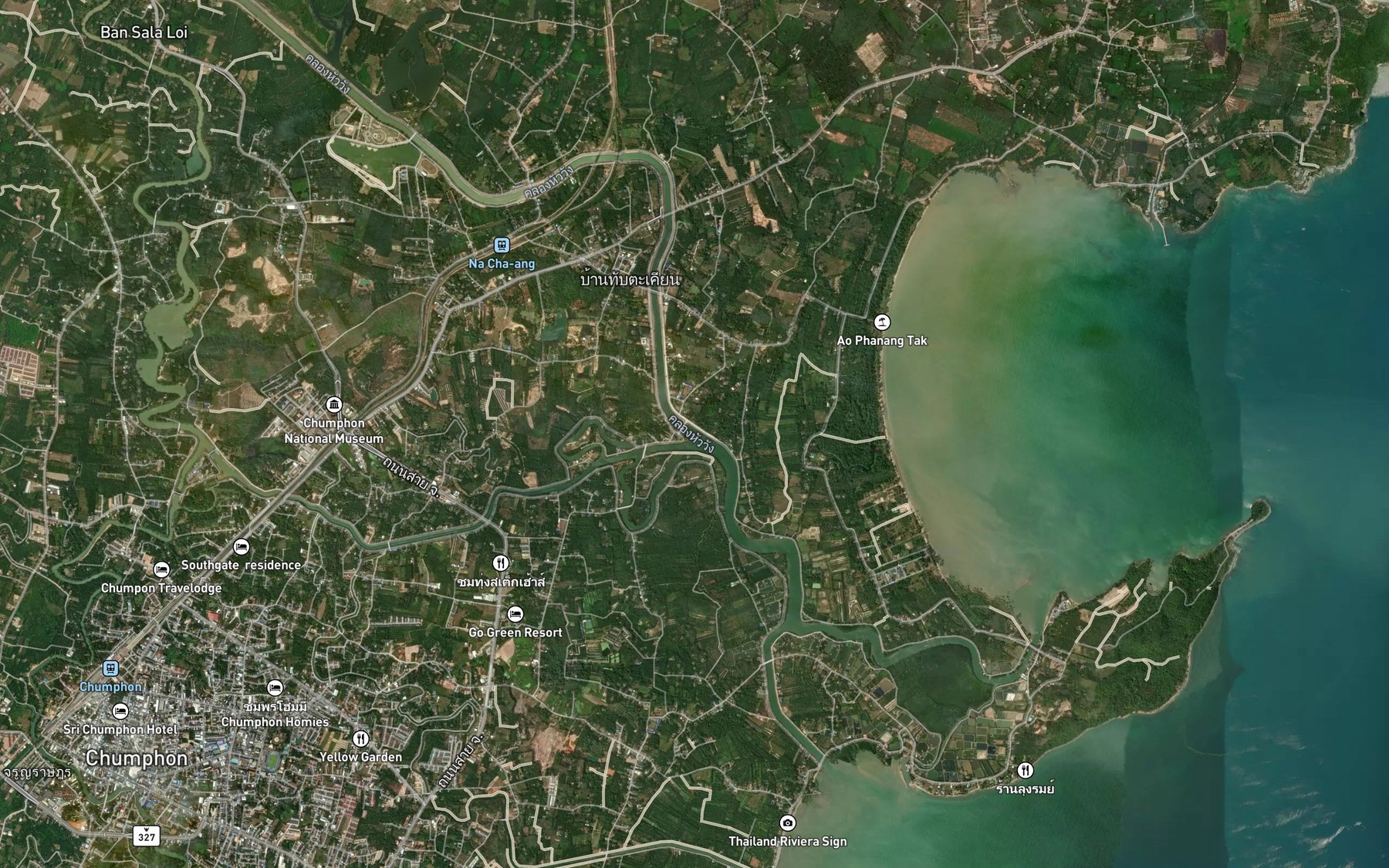 Satellite map of the Khlong Nong Yai
