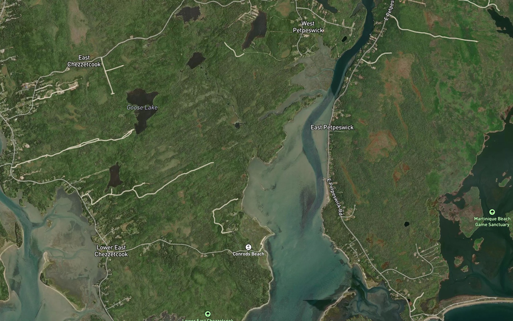 Satellite map of the Smelt Cove