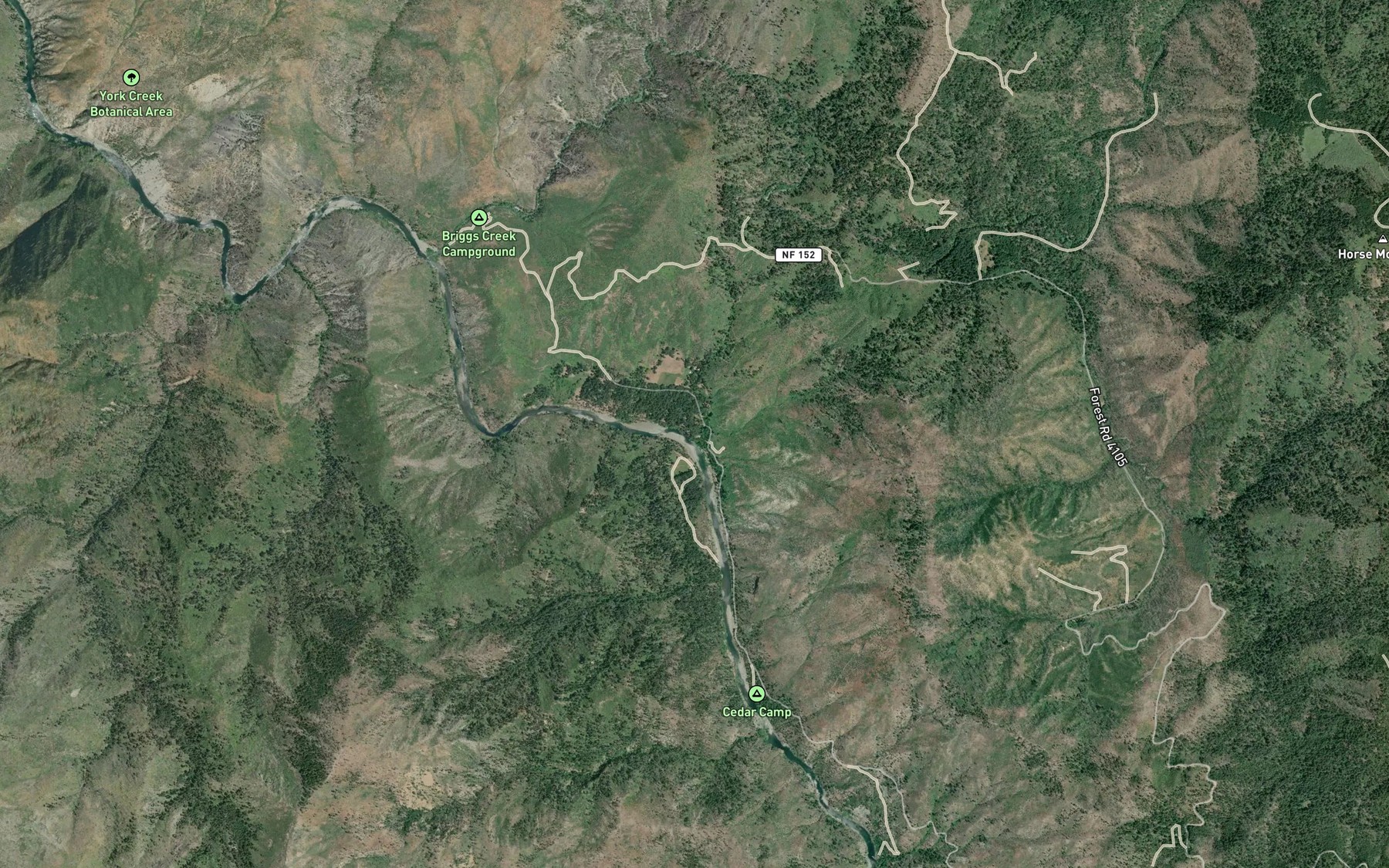 Satellite map of the O'Conner Creek
