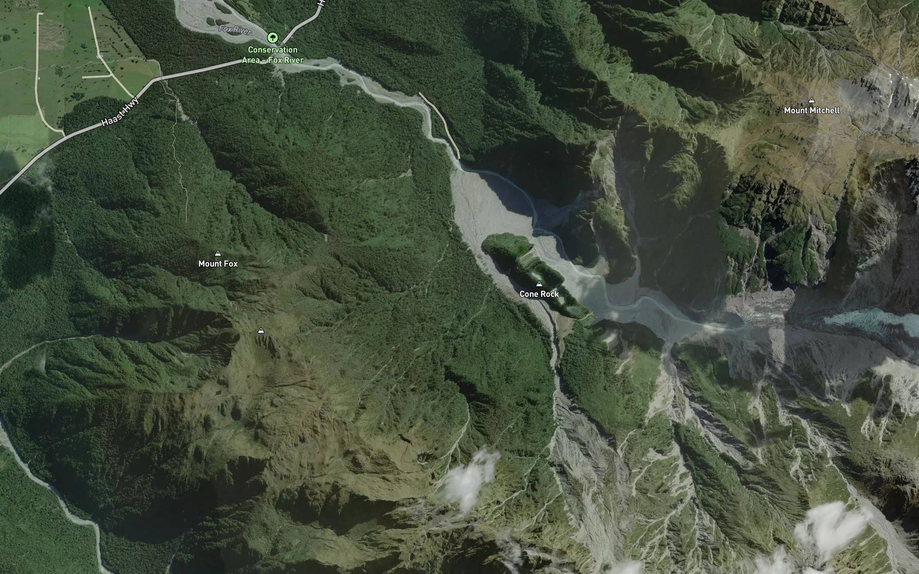 Satellite map of the Mills Creek