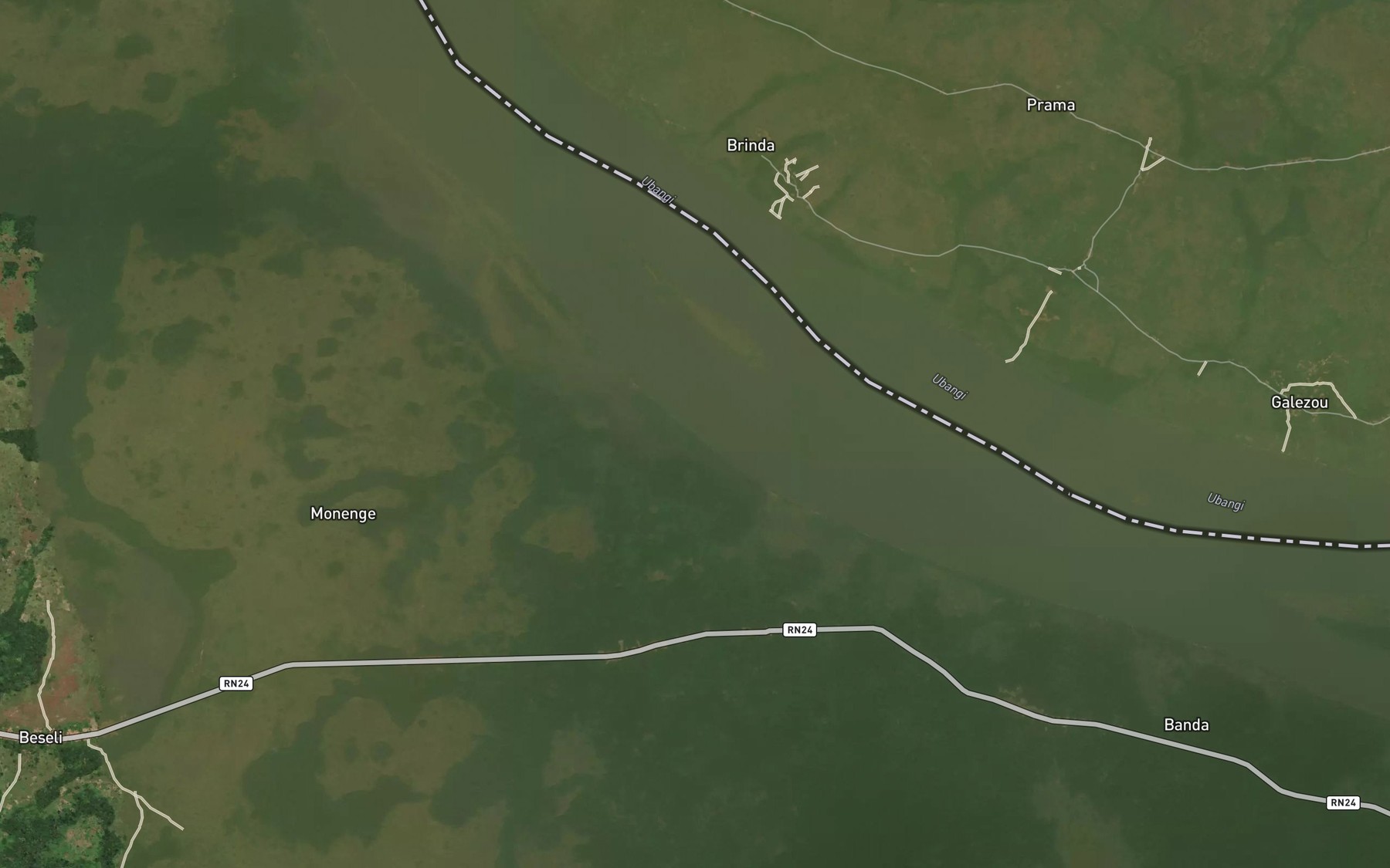 Satellite map of the Bongono