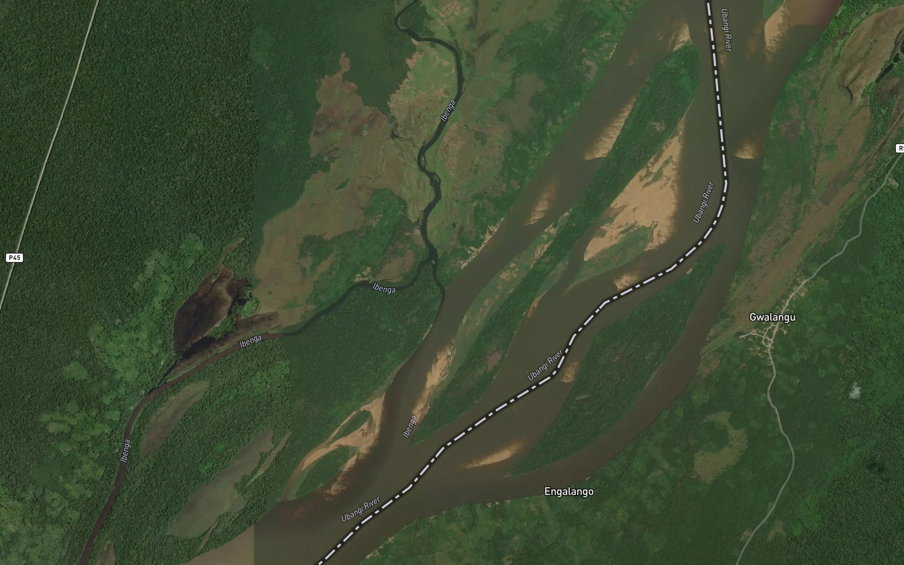 Satellite map of the Ibenga