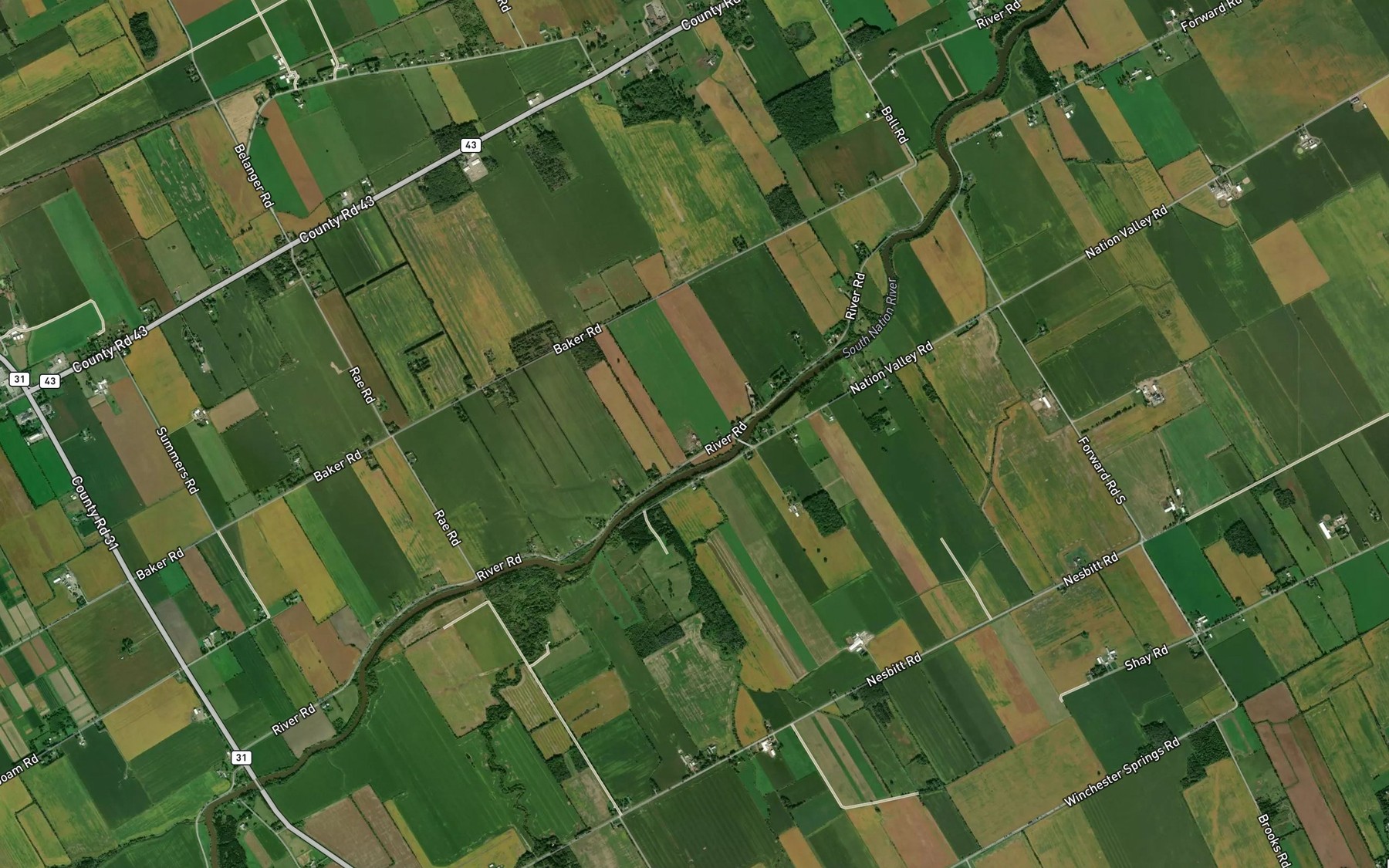 Satellite map of the Barkley Creek