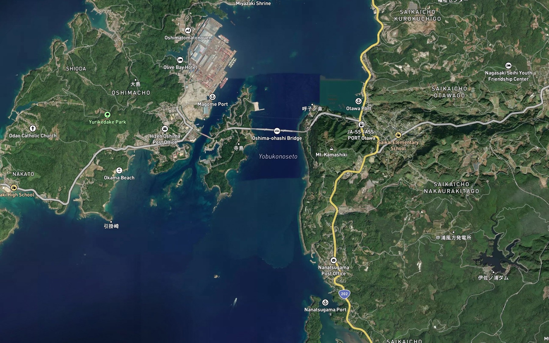 Satellite map of the Yobukono Sedo