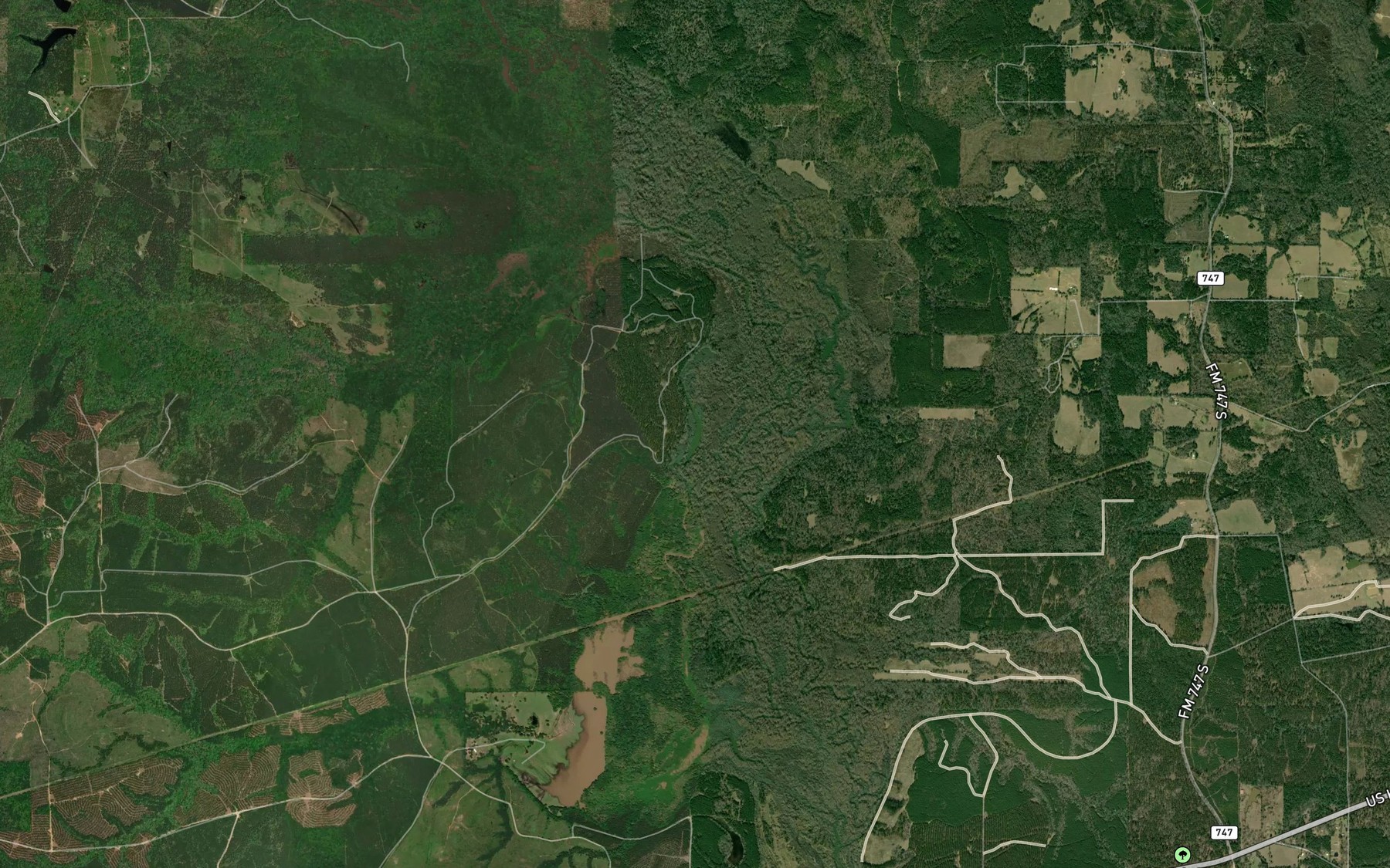 Satellite map of the Phillips Lake