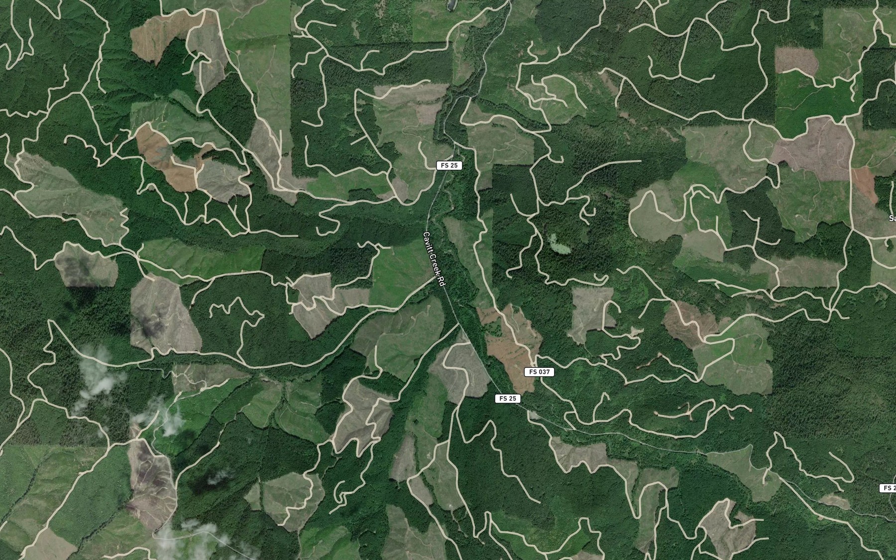 Satellite map of the Copperhead Creek