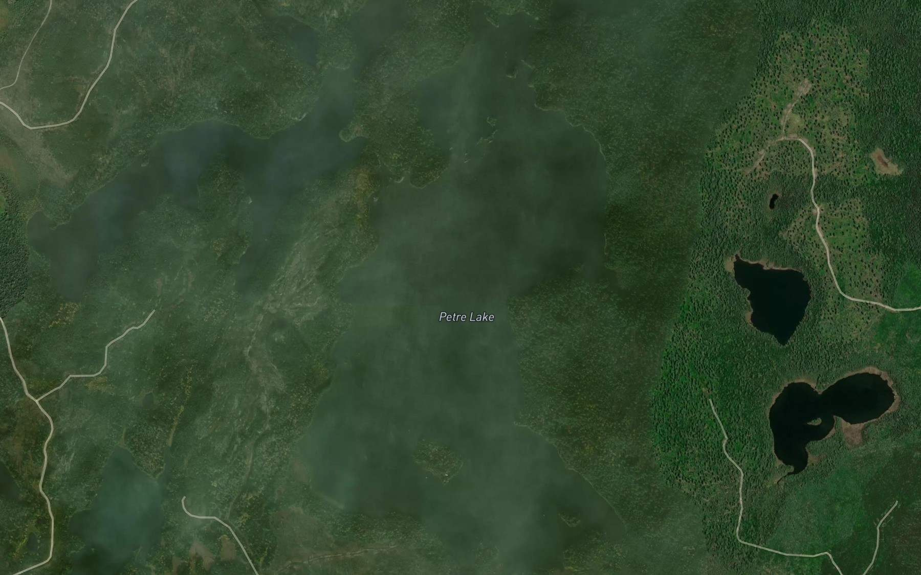 Satellite map of the Petre Lake