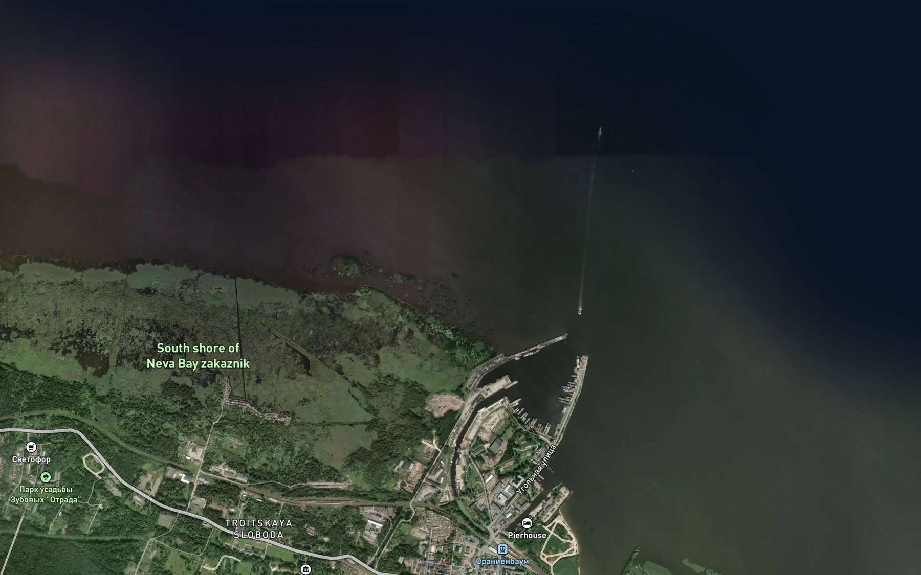 Satellite map of the Oranienbaum Banks