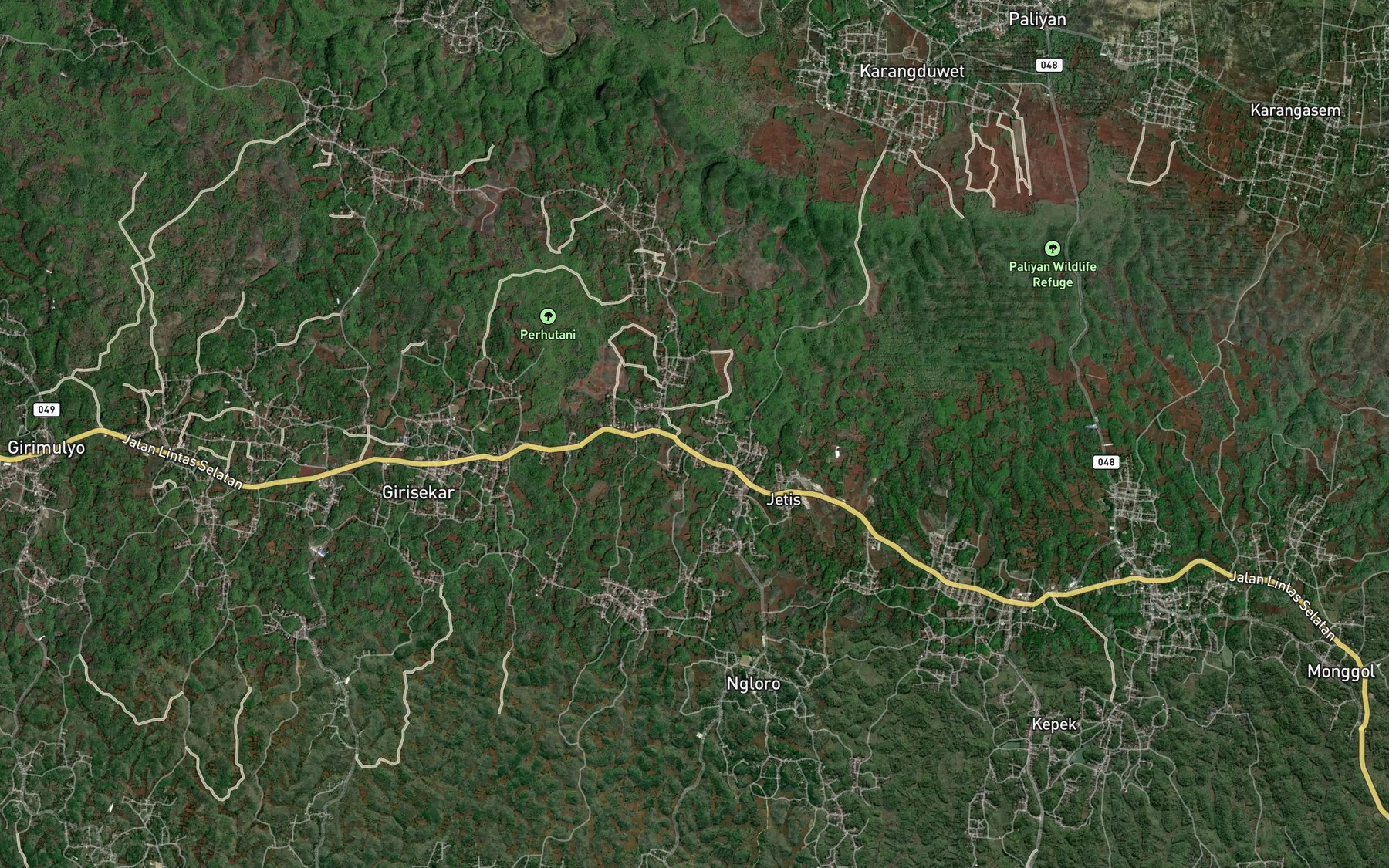 Satellite map of the Danau Sudang