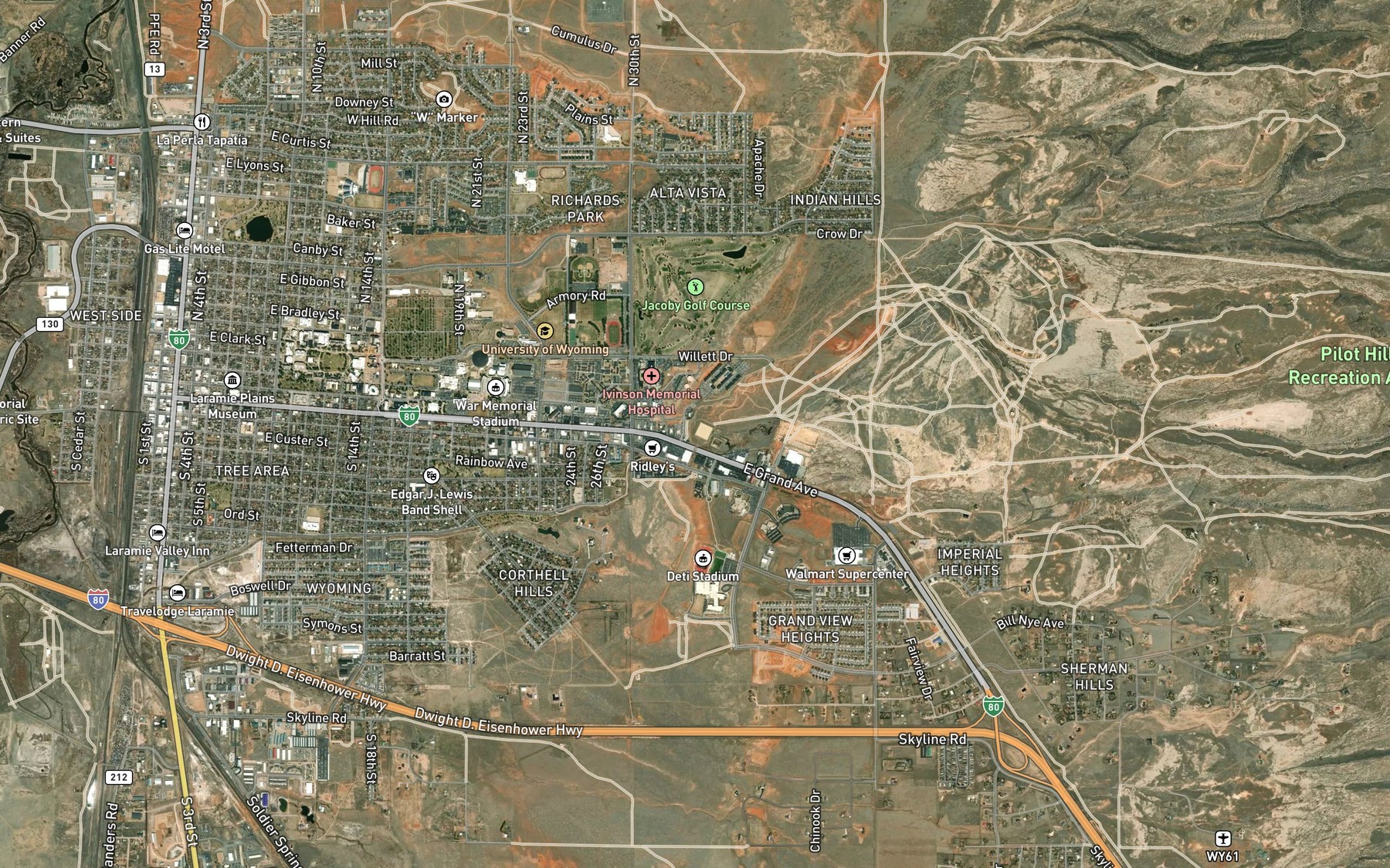 Satellite map of the City Springs