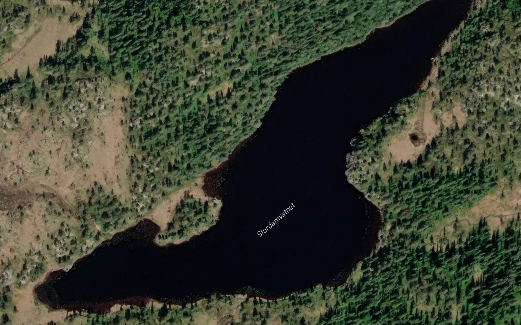 Satellite map of the Damvatnet,store