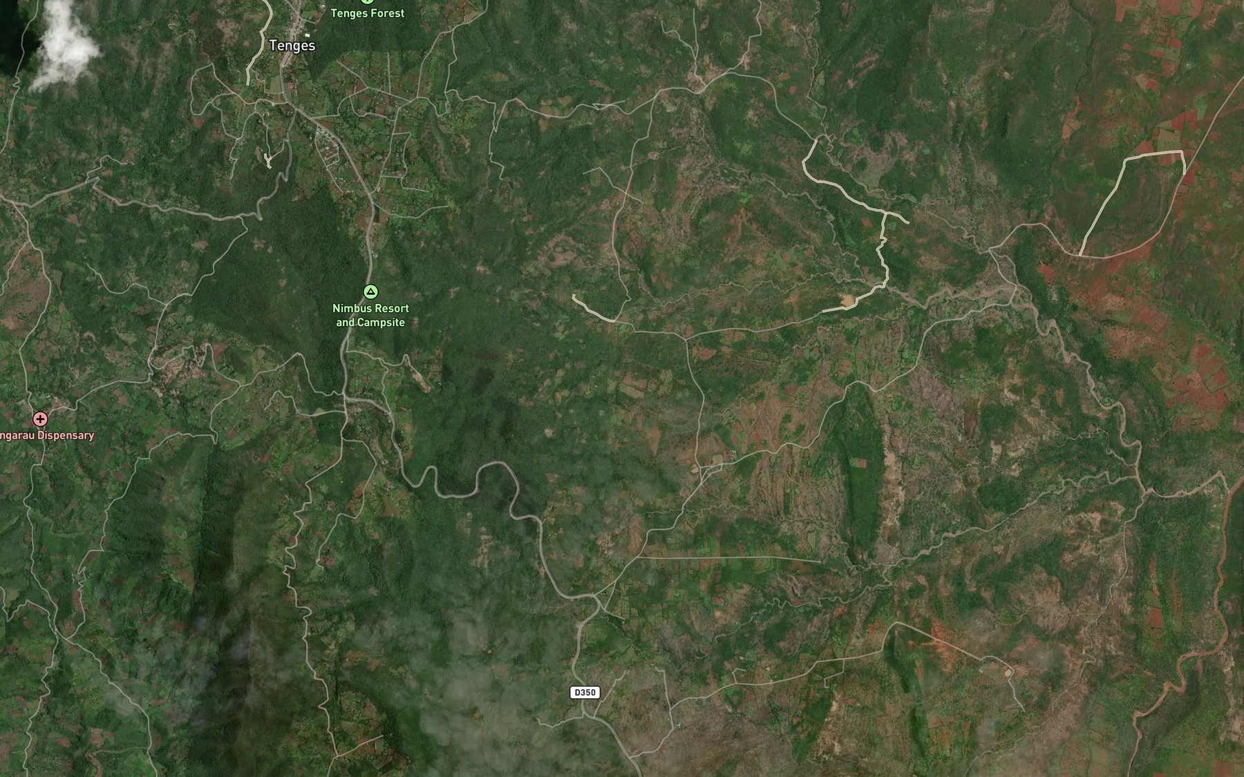 Satellite map of the Tebei Dam