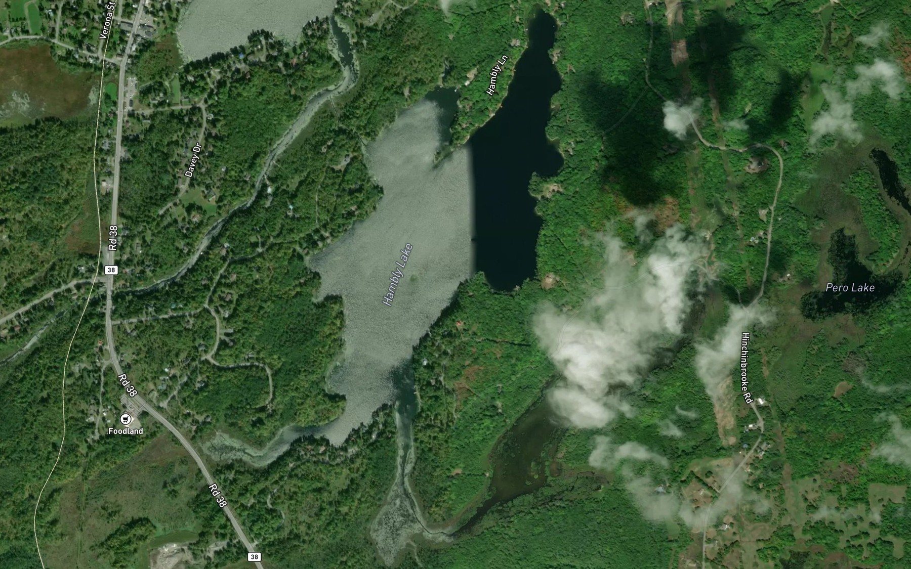 Satellite map of the Hambly Lake