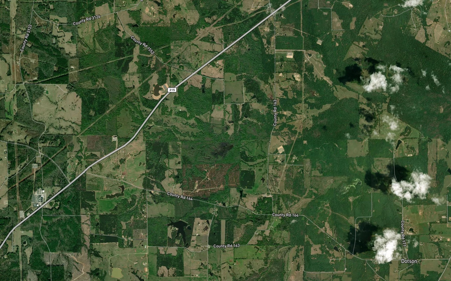 Satellite map of the Caney Branch