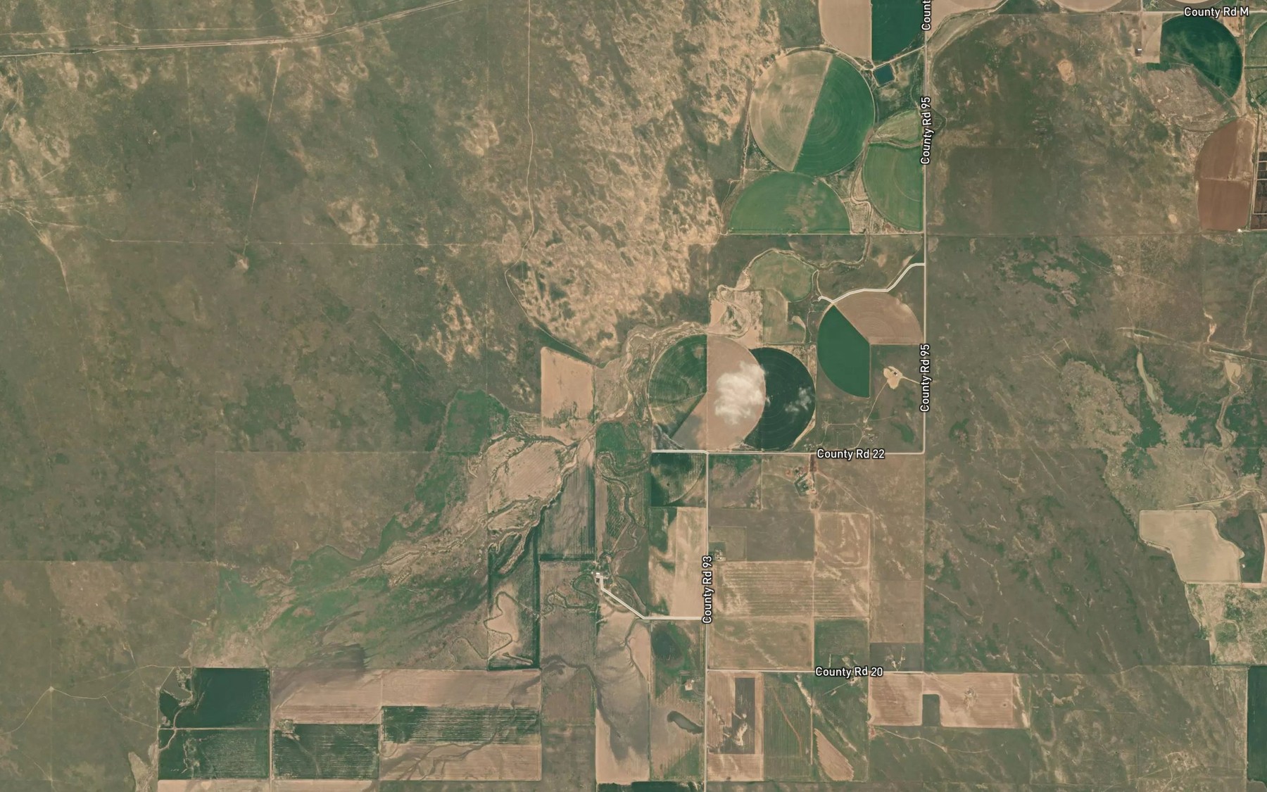 Satellite map of the Jack Rabbit Creek