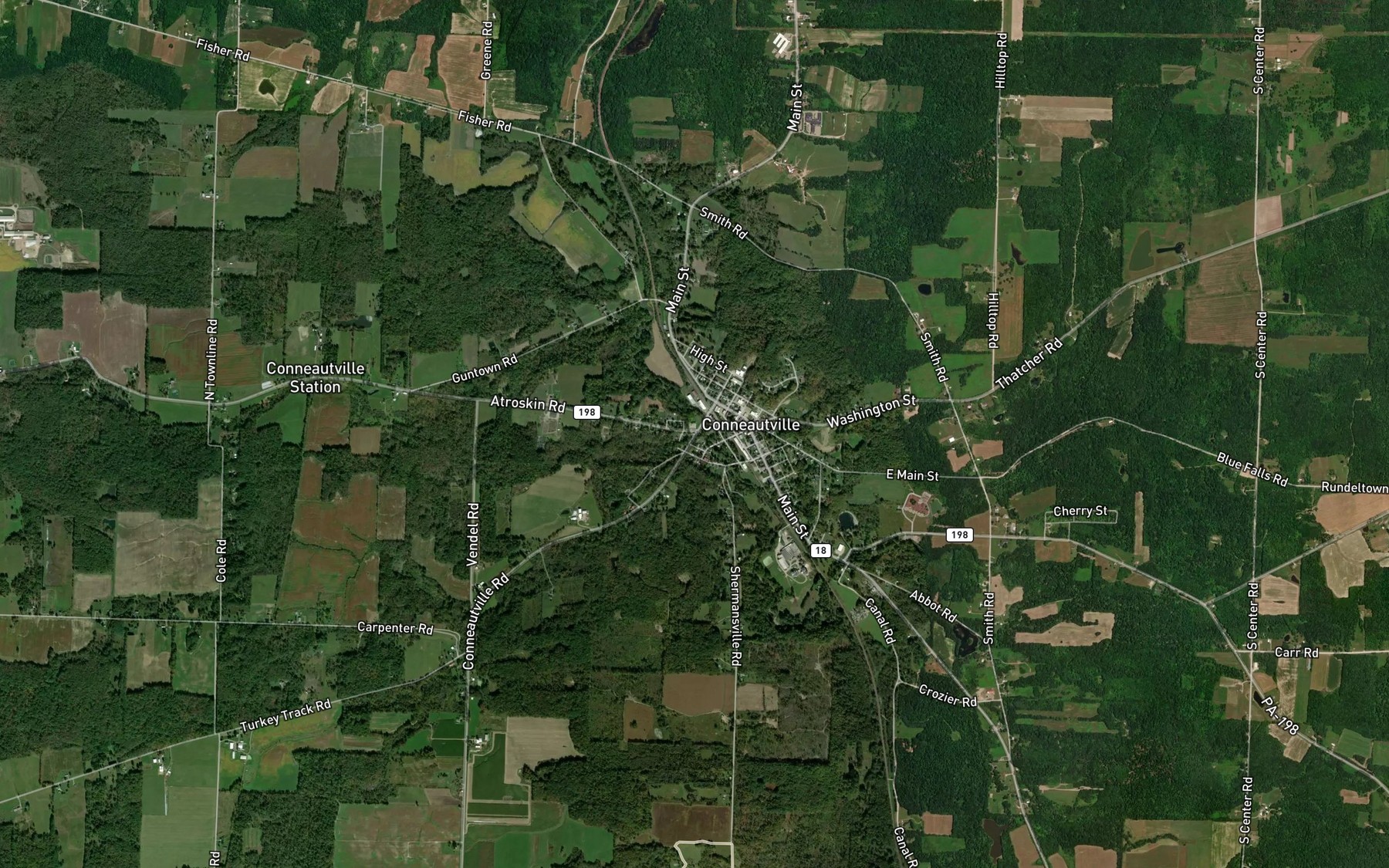 Satellite map of the Meyler Run