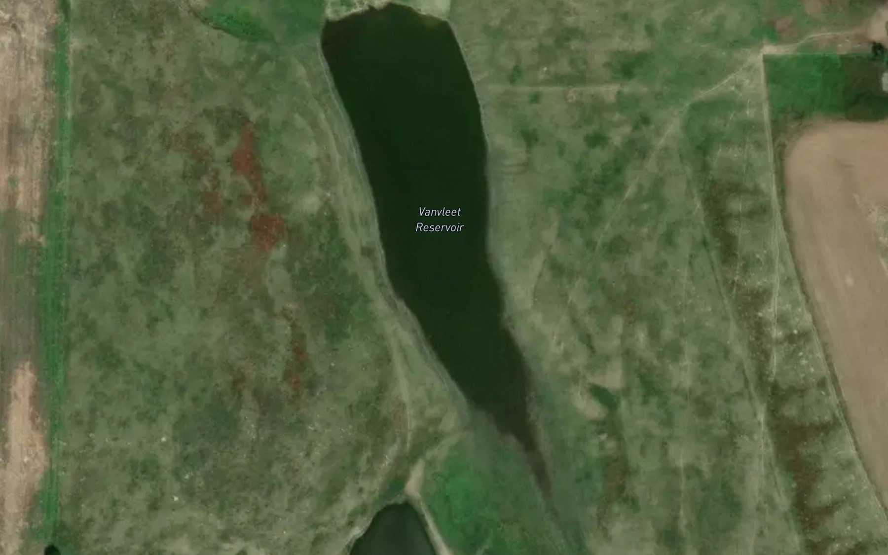 Satellite map of the Vanvleet Reservoir