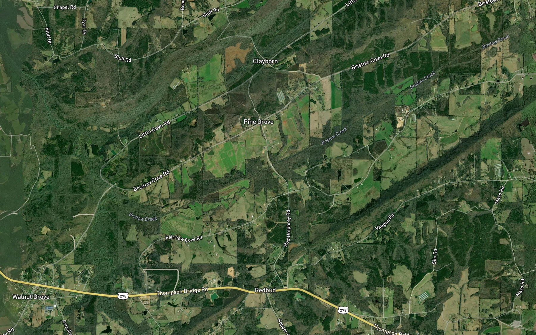 Satellite map of the Dry Creek