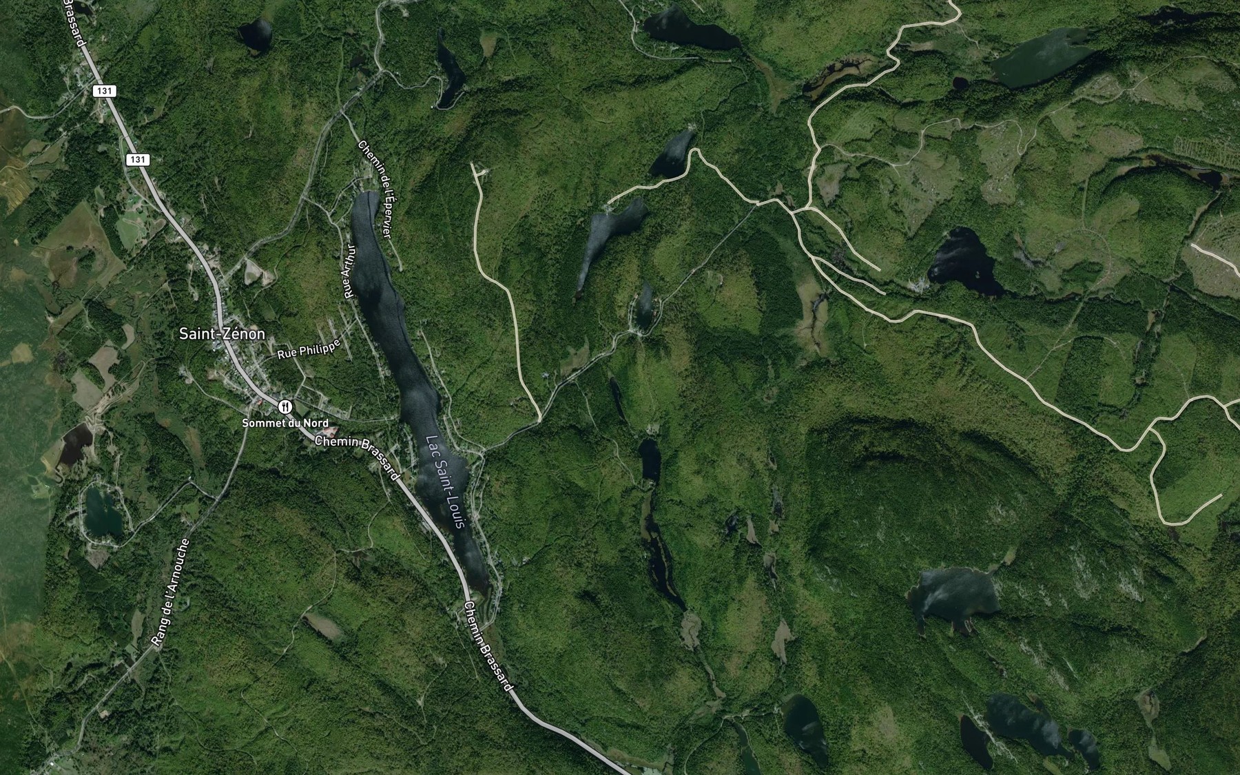 Satellite map of the Lac Simard