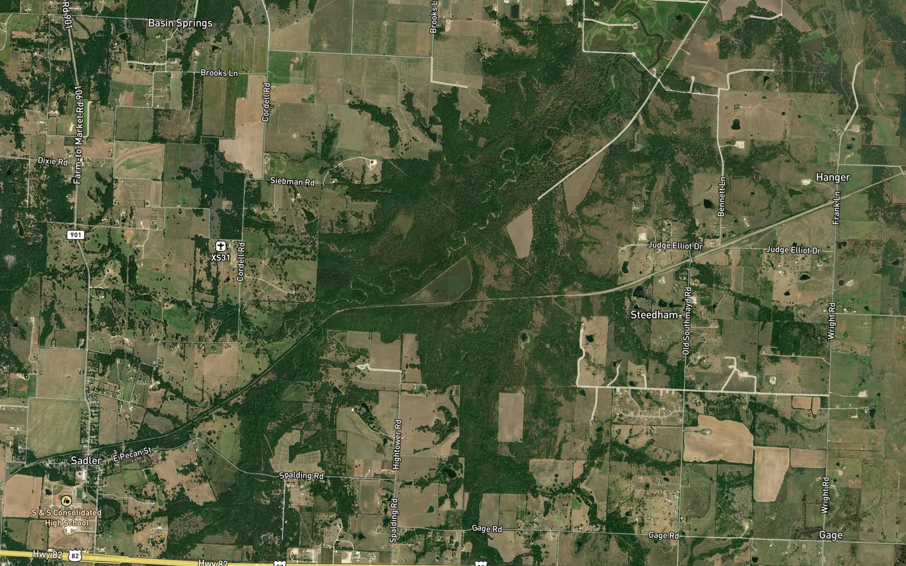 Satellite map of the Meadow Pond