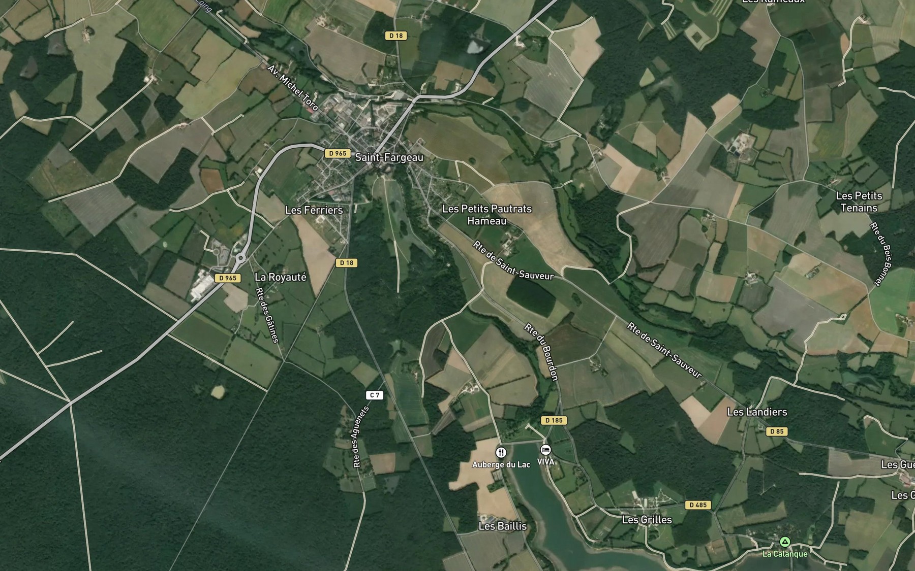 Satellite map of the Ruisseau de Bourdon