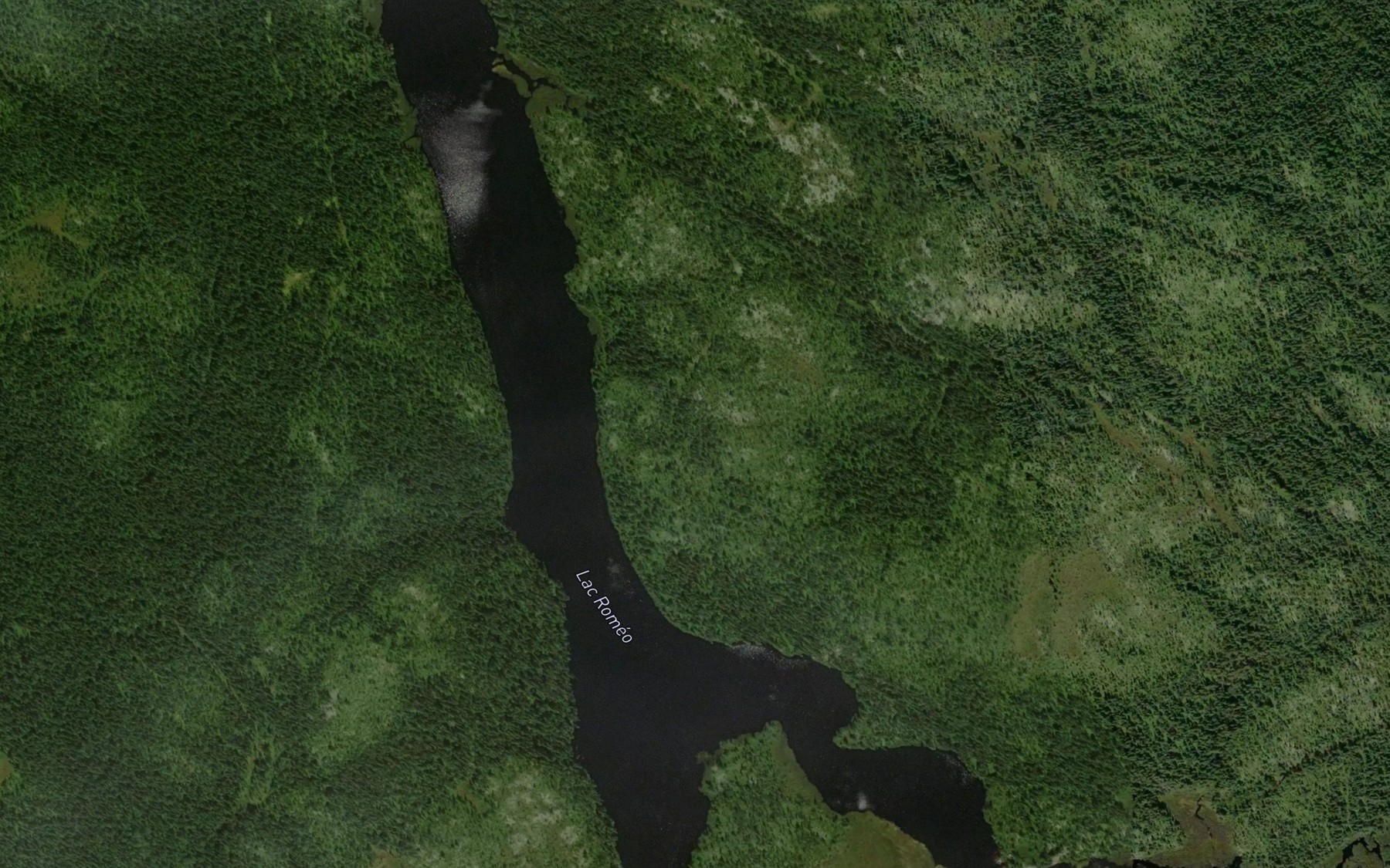 Satellite map of the Lac Romeo