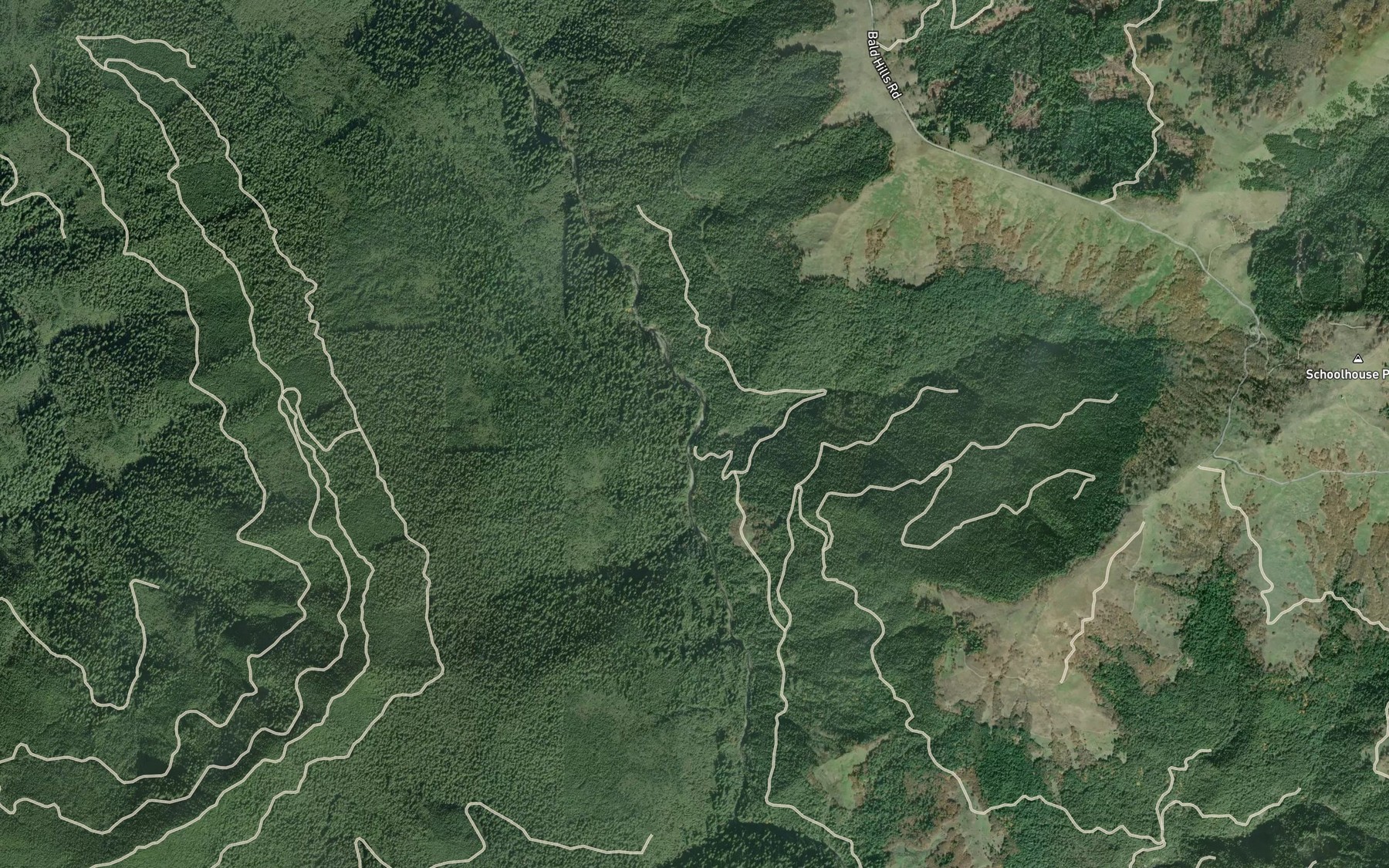 Satellite map of the Copper Creek